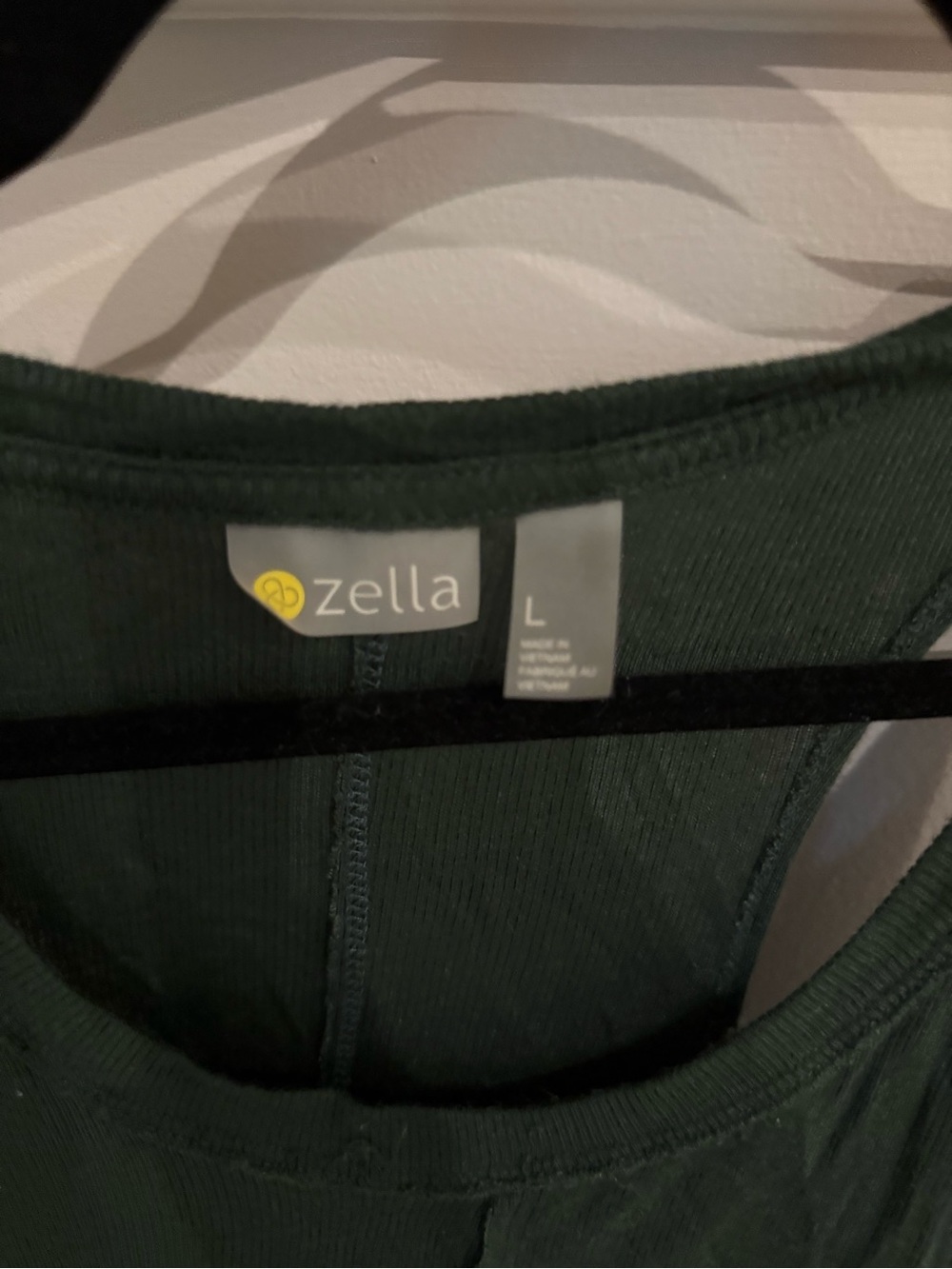 Zella Dark Green Ribbed Racerback Tank - Picture 2 of 3